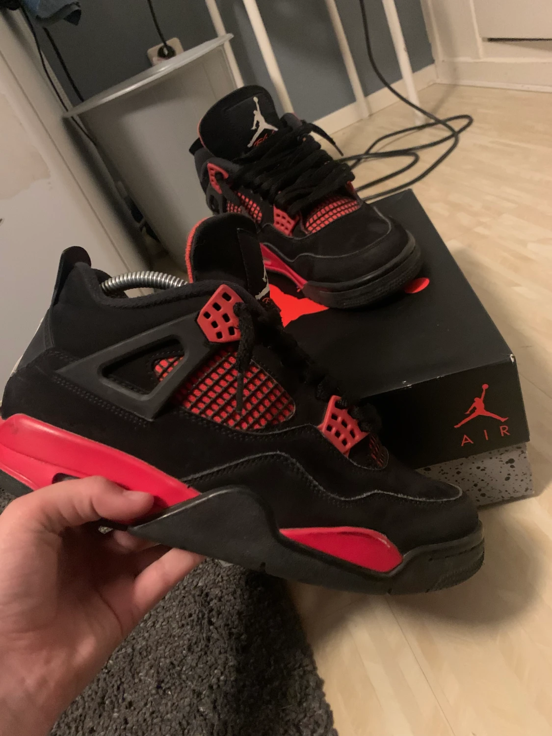 Jordan 4 Red Thunder med kvitto - 90