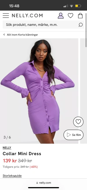 Klänning - Klänning från Nelly i underbar färg. Skulle säga att min bild visar den rätta färgen bättre än hemsidans. Använd en gång. Storlek S. Pris 60kr 💜