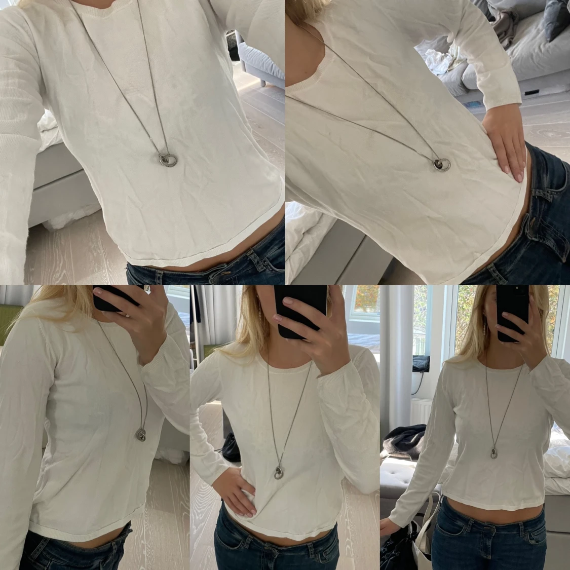 Vit stickad tröja i storlek S - 91