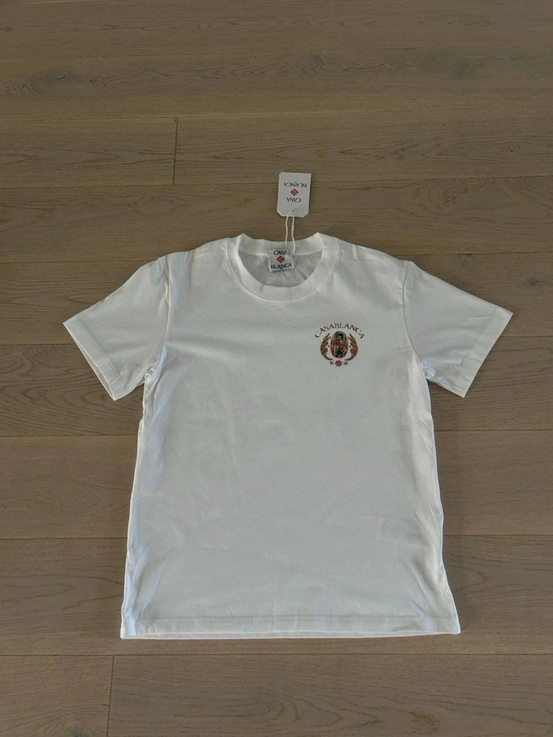 Vit Casablanca t-shirt med tryck