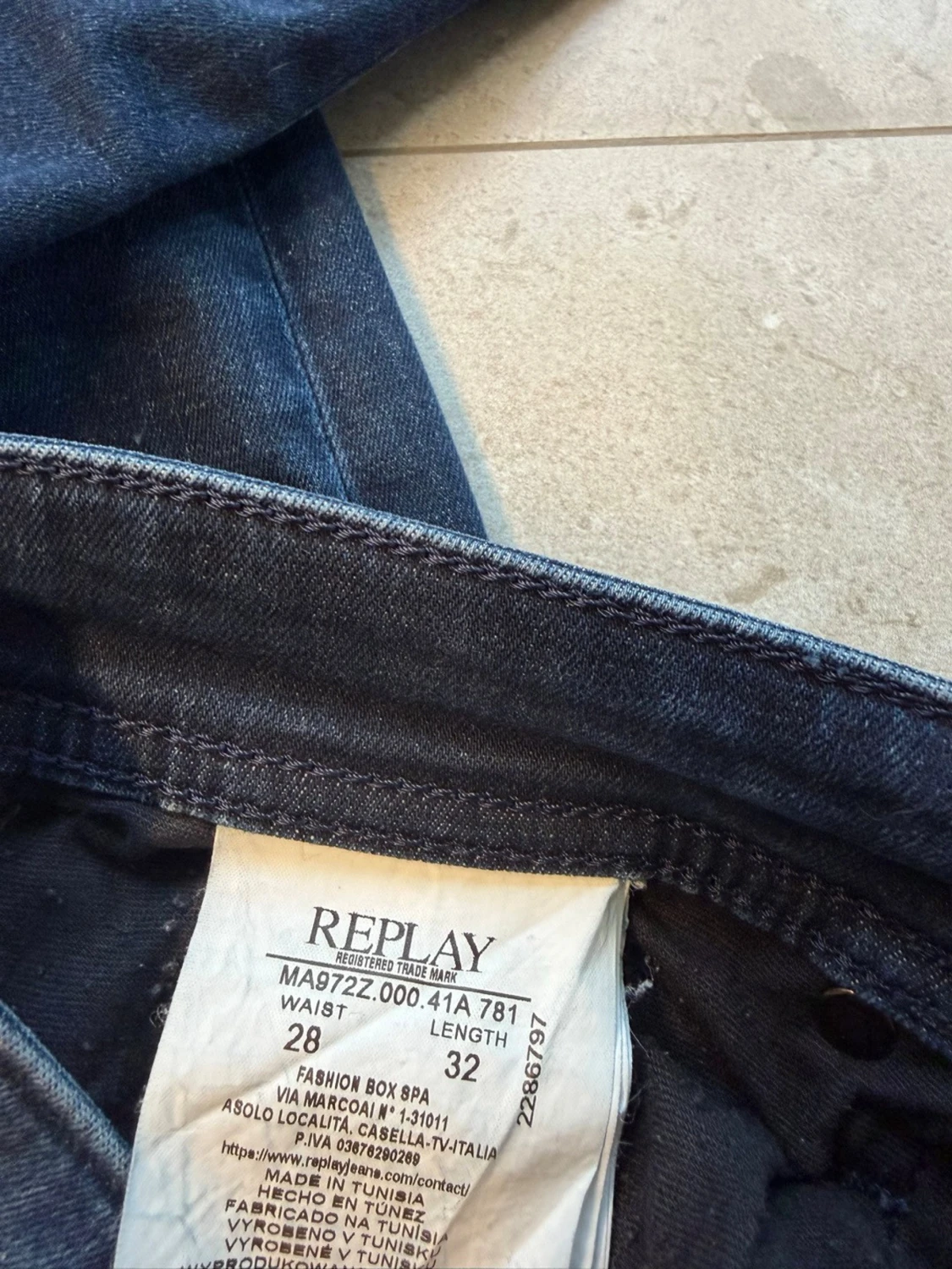 Mörkblå straight fit jeans Replay - 3