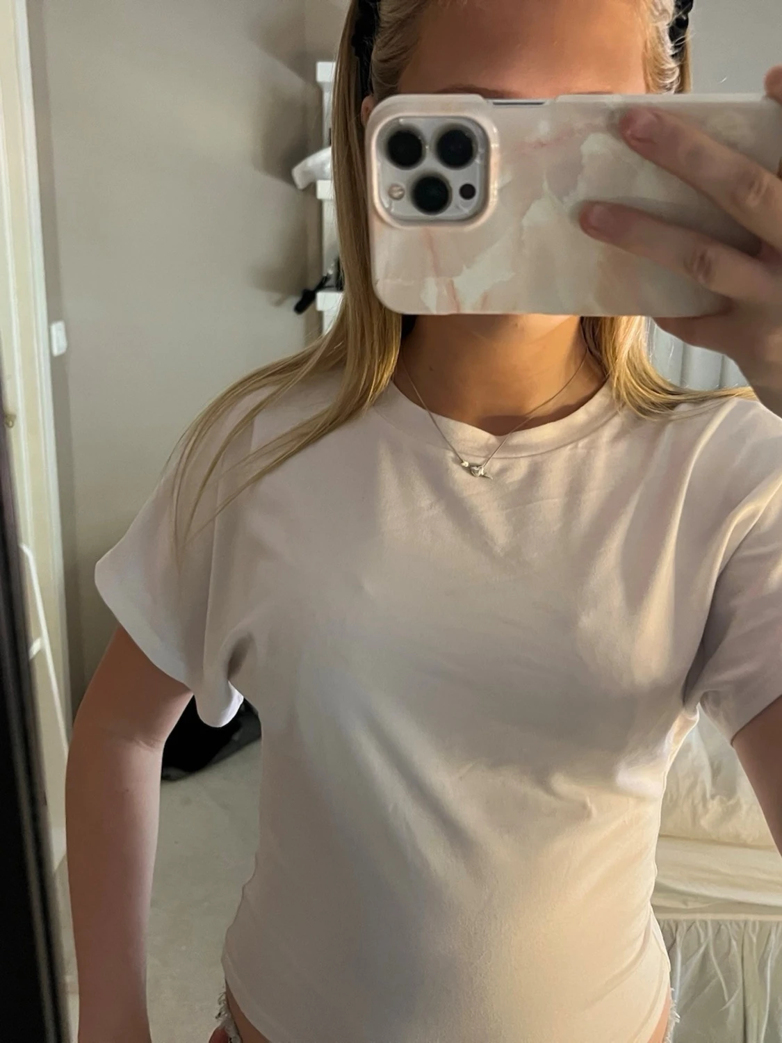 Figursydd T-shirt med utsvängda ärmar - 1
