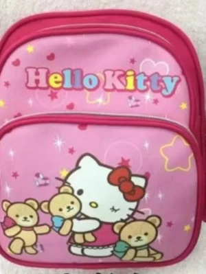 Flicka Skolryggsäckar  - Säljer två rosa ryggsäckar, en med Hello Kitty och nallar och en med Frozen-motiv på Elsa och Anna. Båda har stora fack framtill, dragkedjor och sidofickor i nät. Perfekta för dig som gillar söta och färgglada accessoarer. Helt ny . 189kr /st 