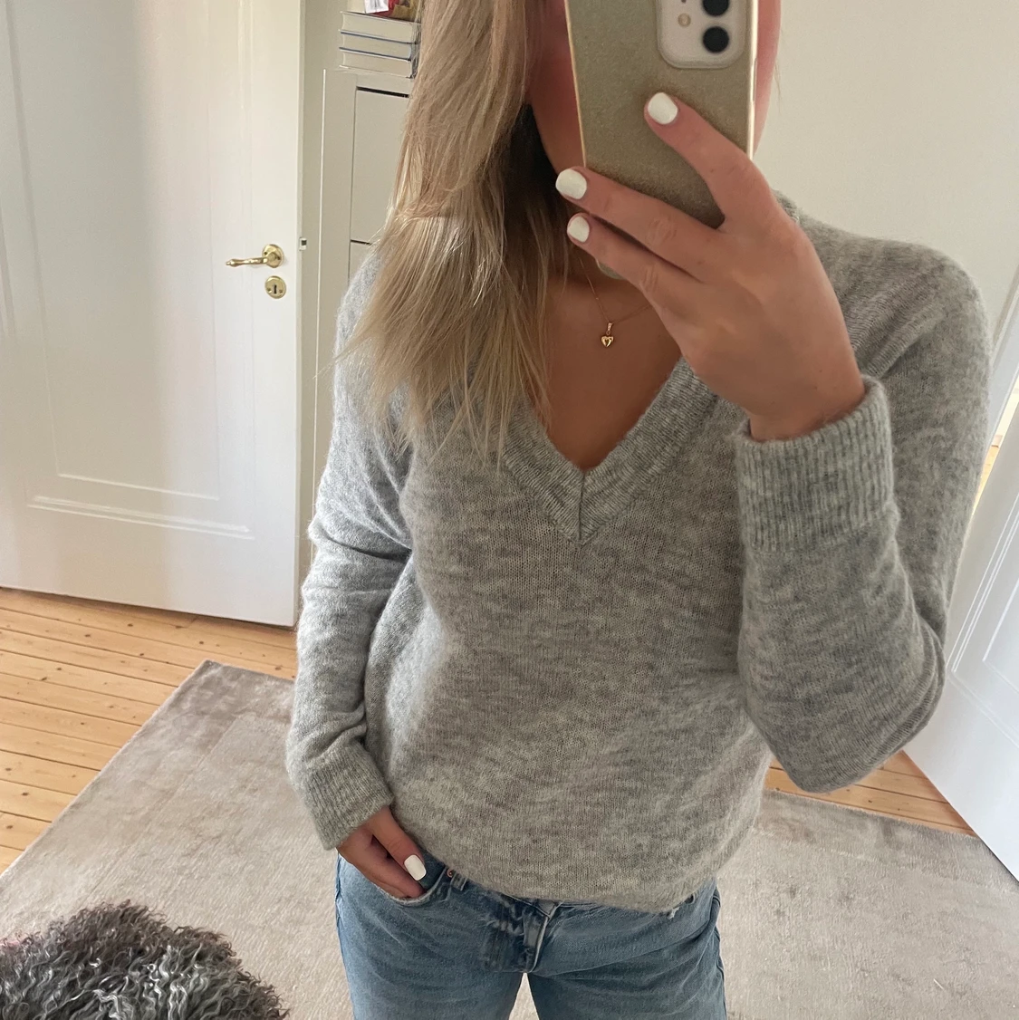 Grå stickad tröja! - 91