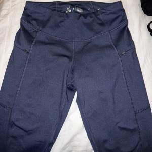 Säljer mörkblåa tränings tights med fickor på sidorna. Använda en gång