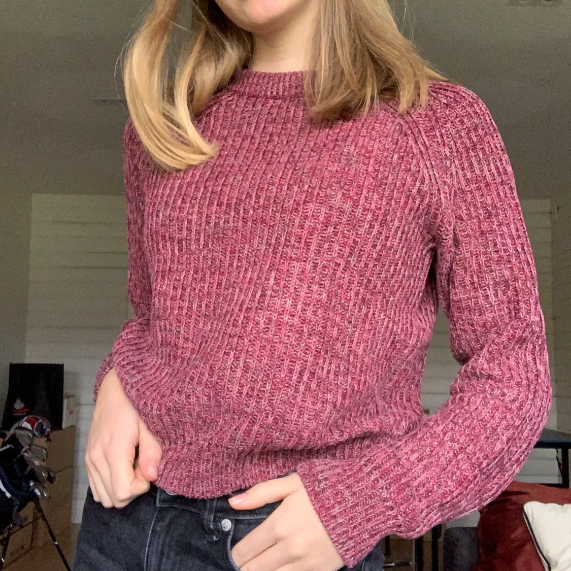 Melerad tjocktröja - 90