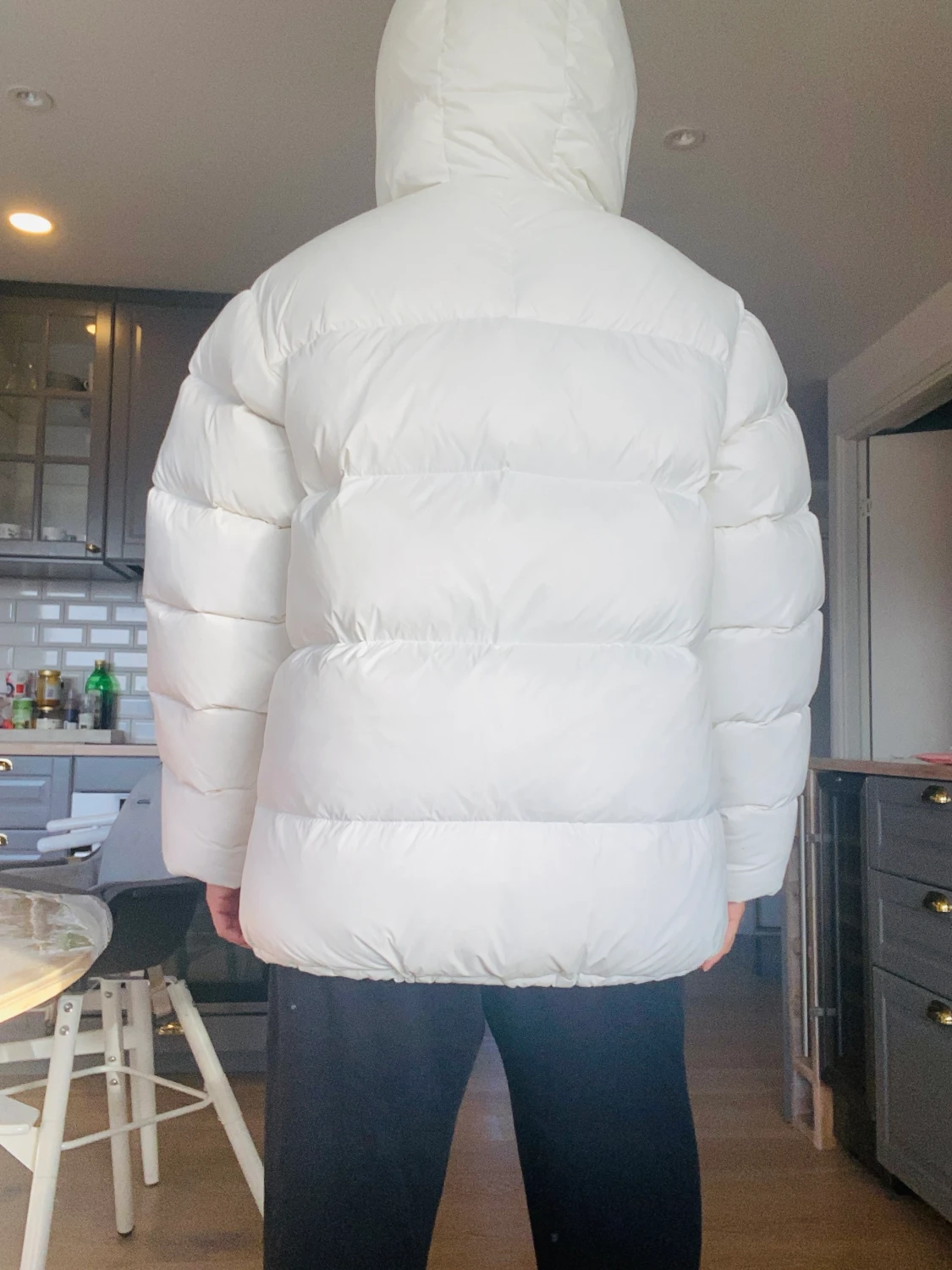 Vit dunjacka unisex  - 90