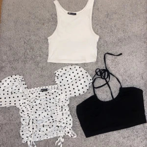 Toppar - Säljer alla tre toppar för 30kr/st, går att köpa ihop men också var för sig. De två nedersta topparna är från shein (Xs) och den övre från Zara (S). 30kr/st eller 70kr för alla. Frakt tillkommer, hör av dig för intresse eller fler bilder:)