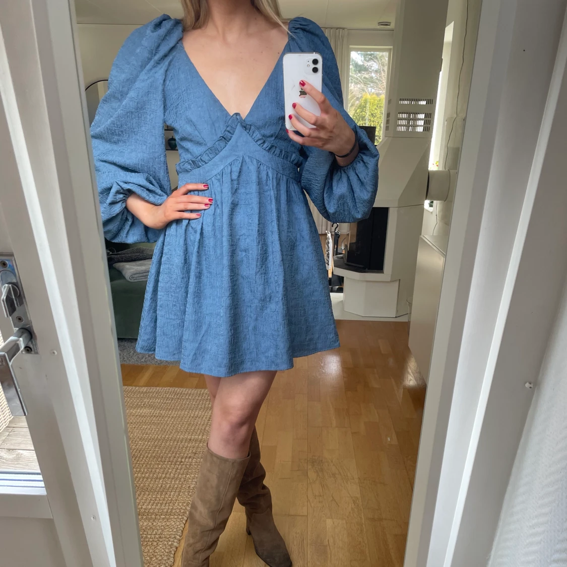 Blå nakd klänning - 90