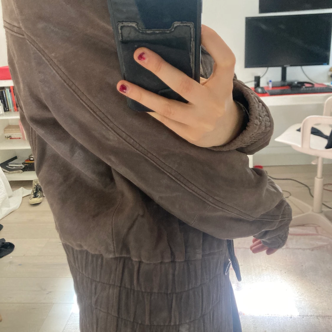 Brun skinnjacka - 90