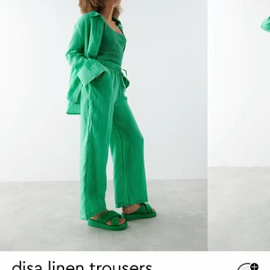 Linnebyxor - Gröna linnebyxor från Gina Tricot, aldrig använda med prislappen kvar. Kan skicka fler bilder!