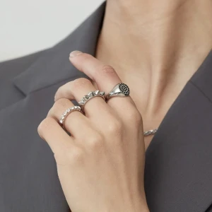 EDBLAD - peak ring single steel  - (Stor storlek, 19.5 mm XL) Med nitar