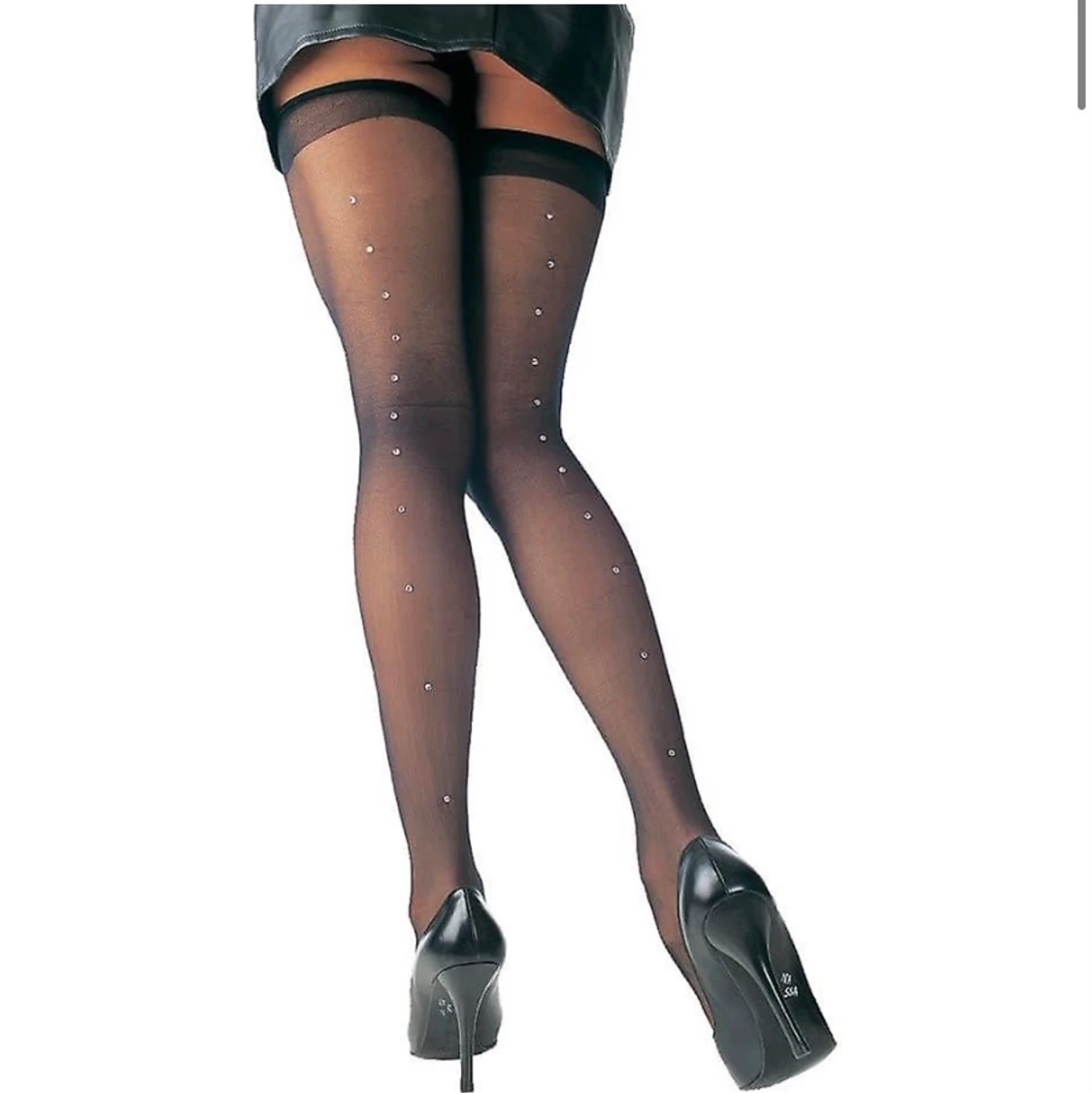 Sheer Thigh Hi W Rhinestones