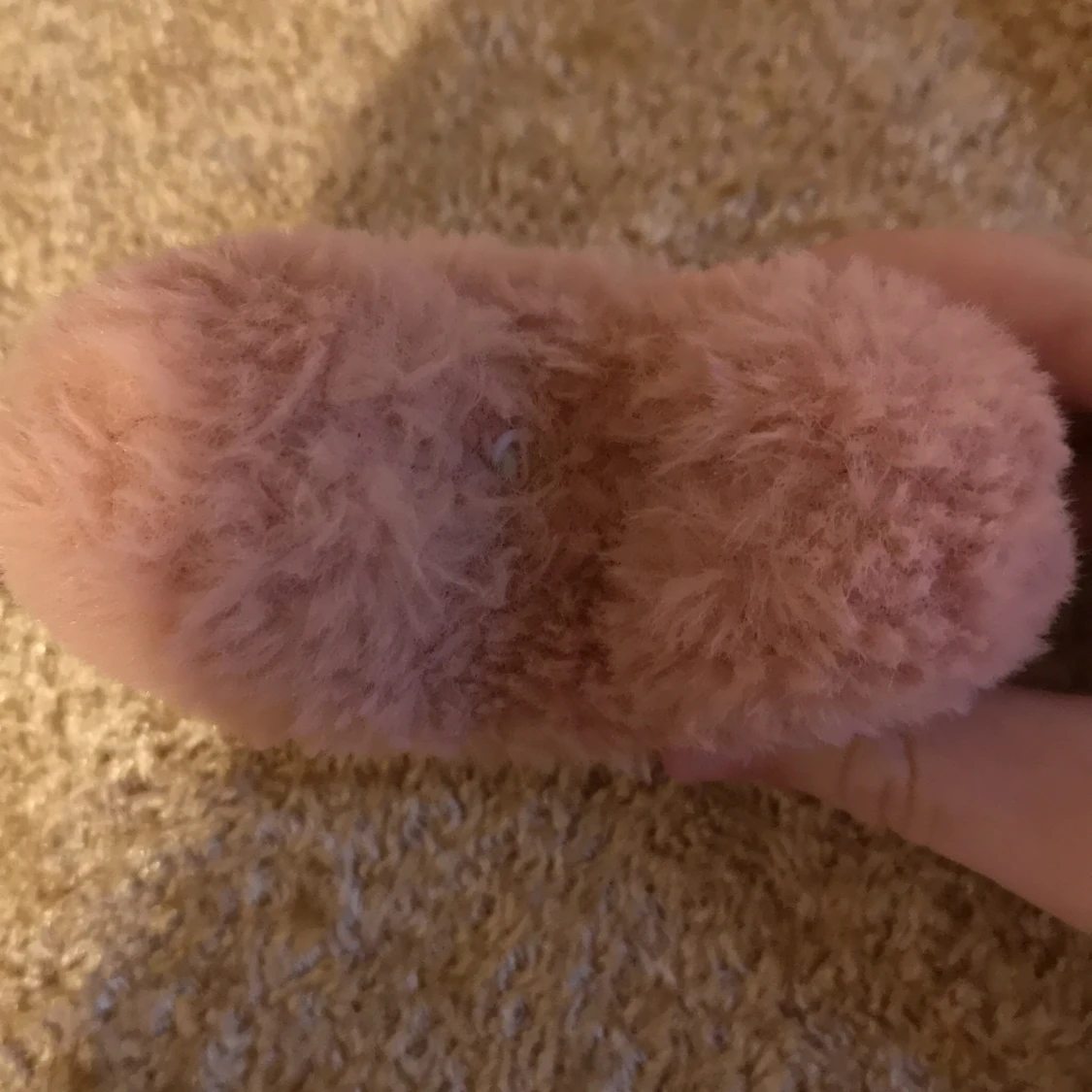 Rosa fluffig Mini Mjukis Hjärta - 91