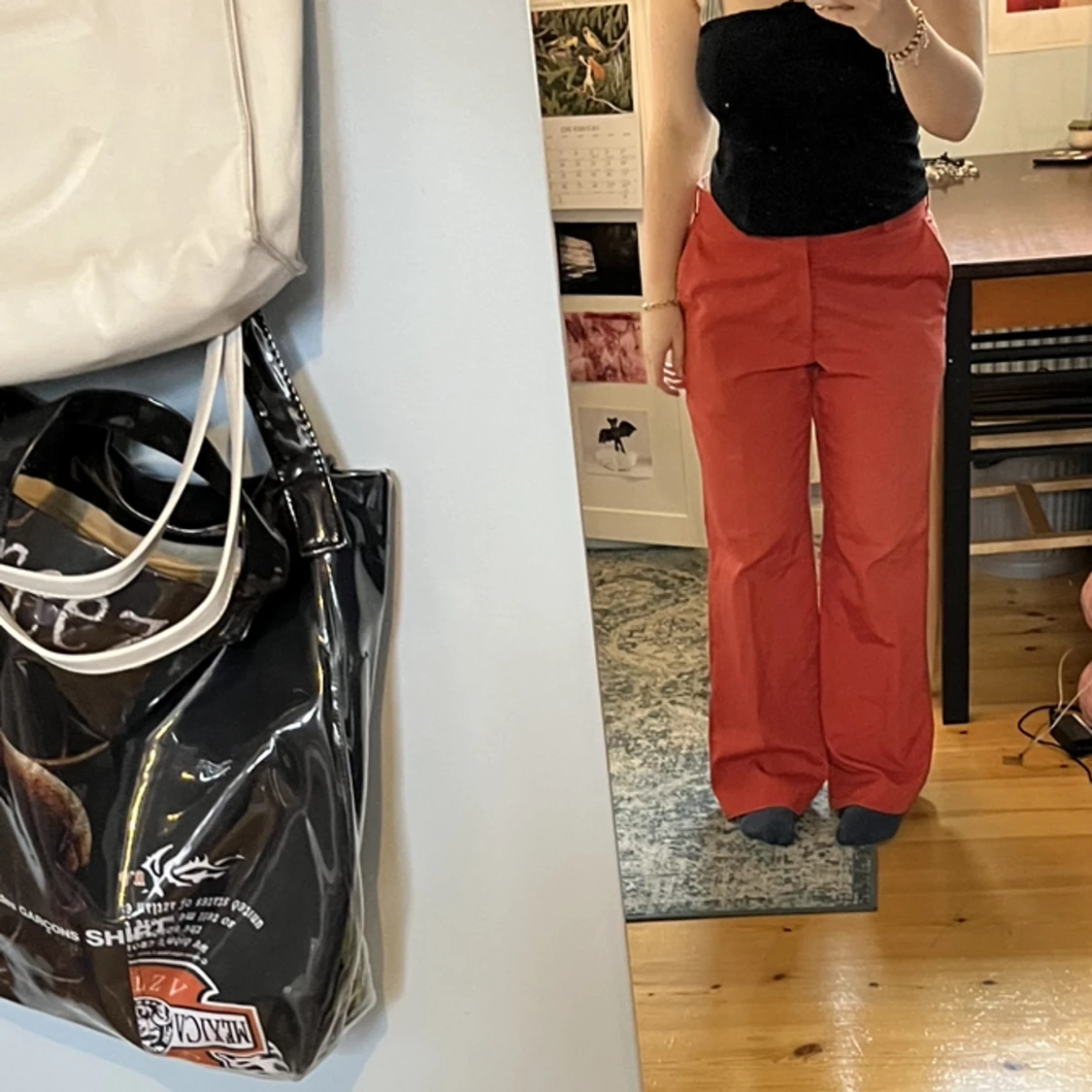 Byxor i rött / orange / korall  - 91