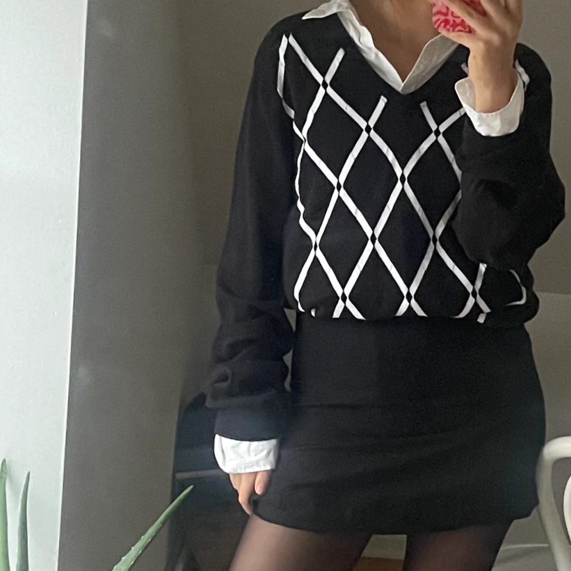 Varm tröja i Rutig Mörkbrun - 90