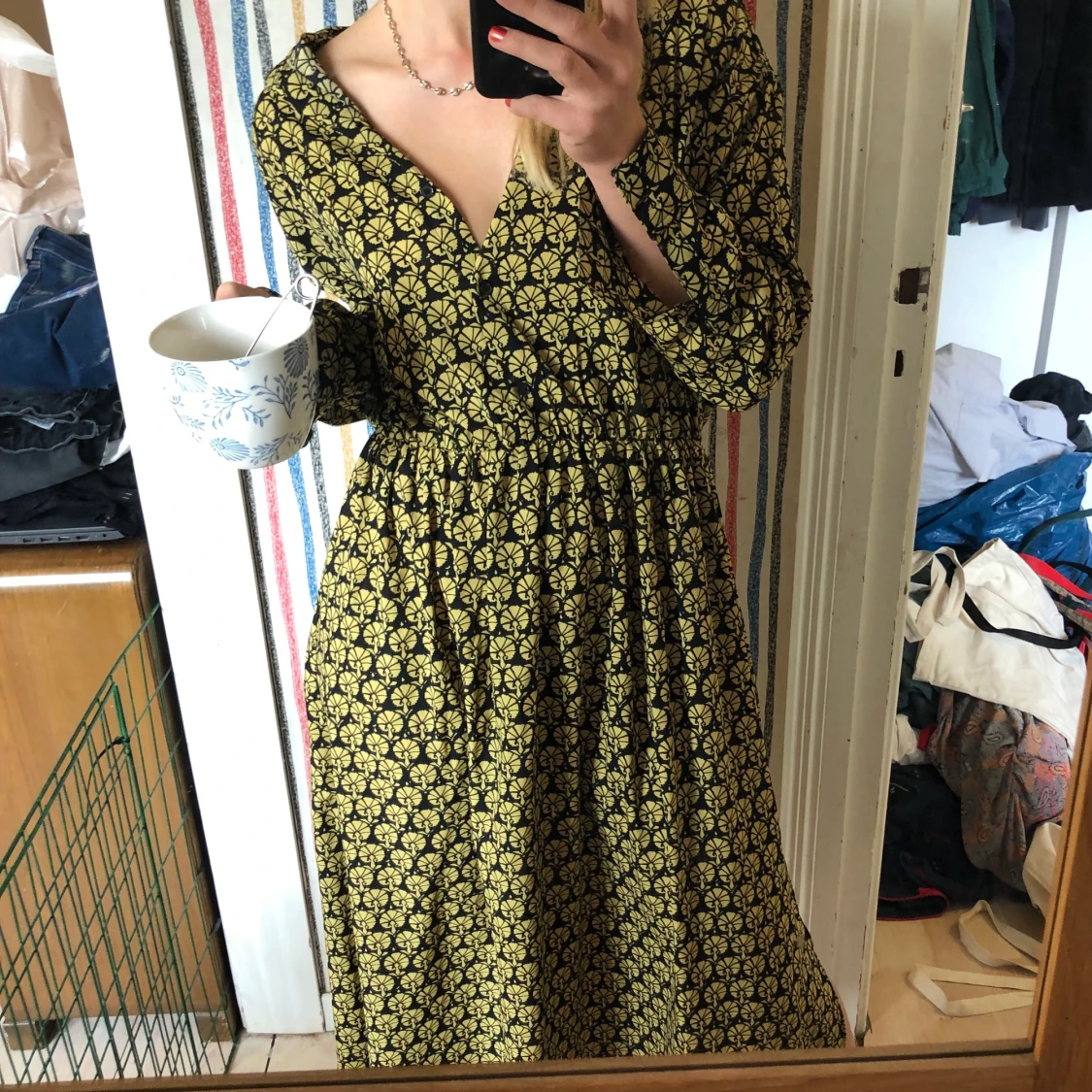 Långärmad maxiklänning - 90