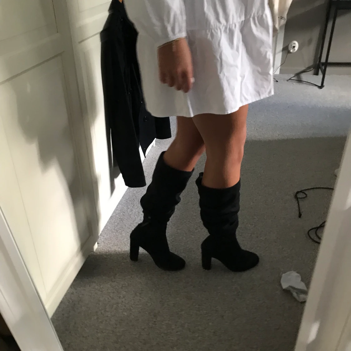 Svarta boots / stövlar klackar - 90