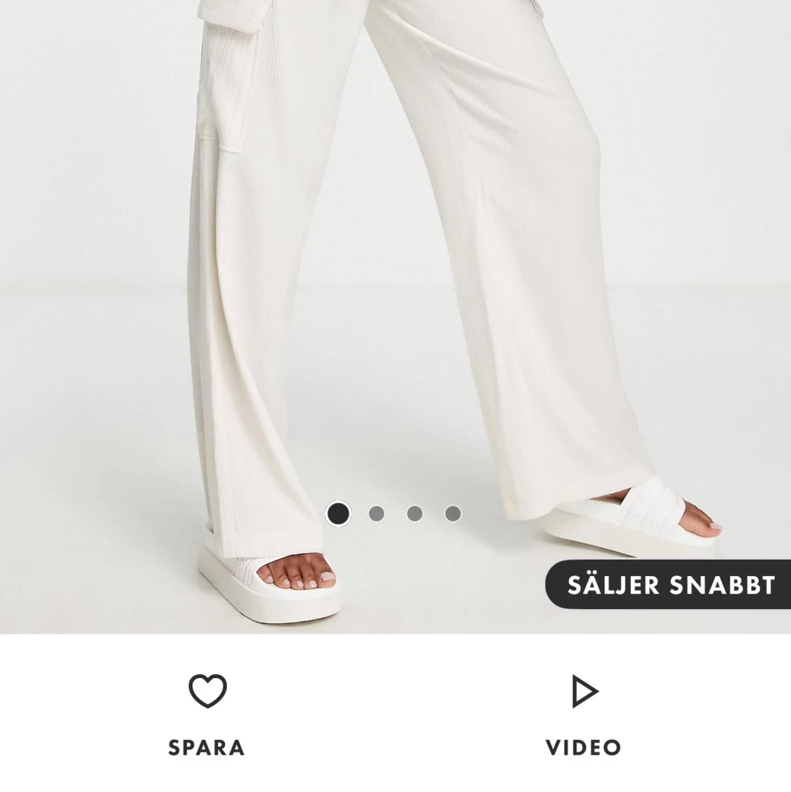 Vita cargobyxor i linnestil  - 91