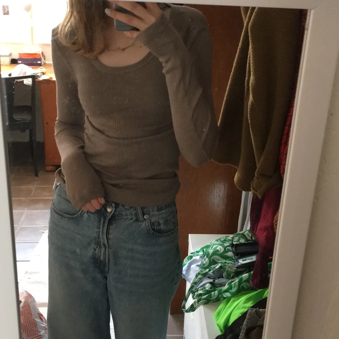 Rosabeige tröja - 90