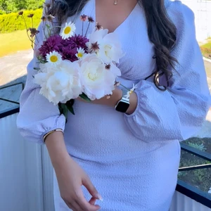 Klänning  - Lila lång klänning, använd 1 gång. Storlek M 