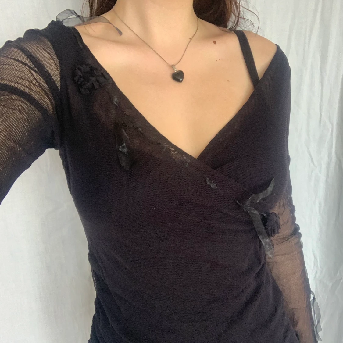 svart långärmad topp i mesh