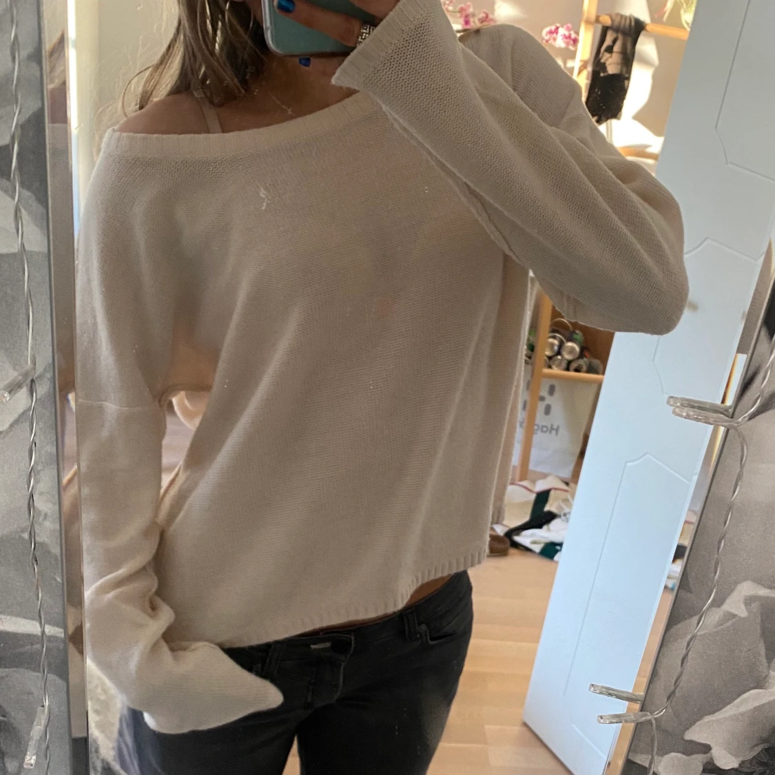 Oversised stickad tröja  - 90