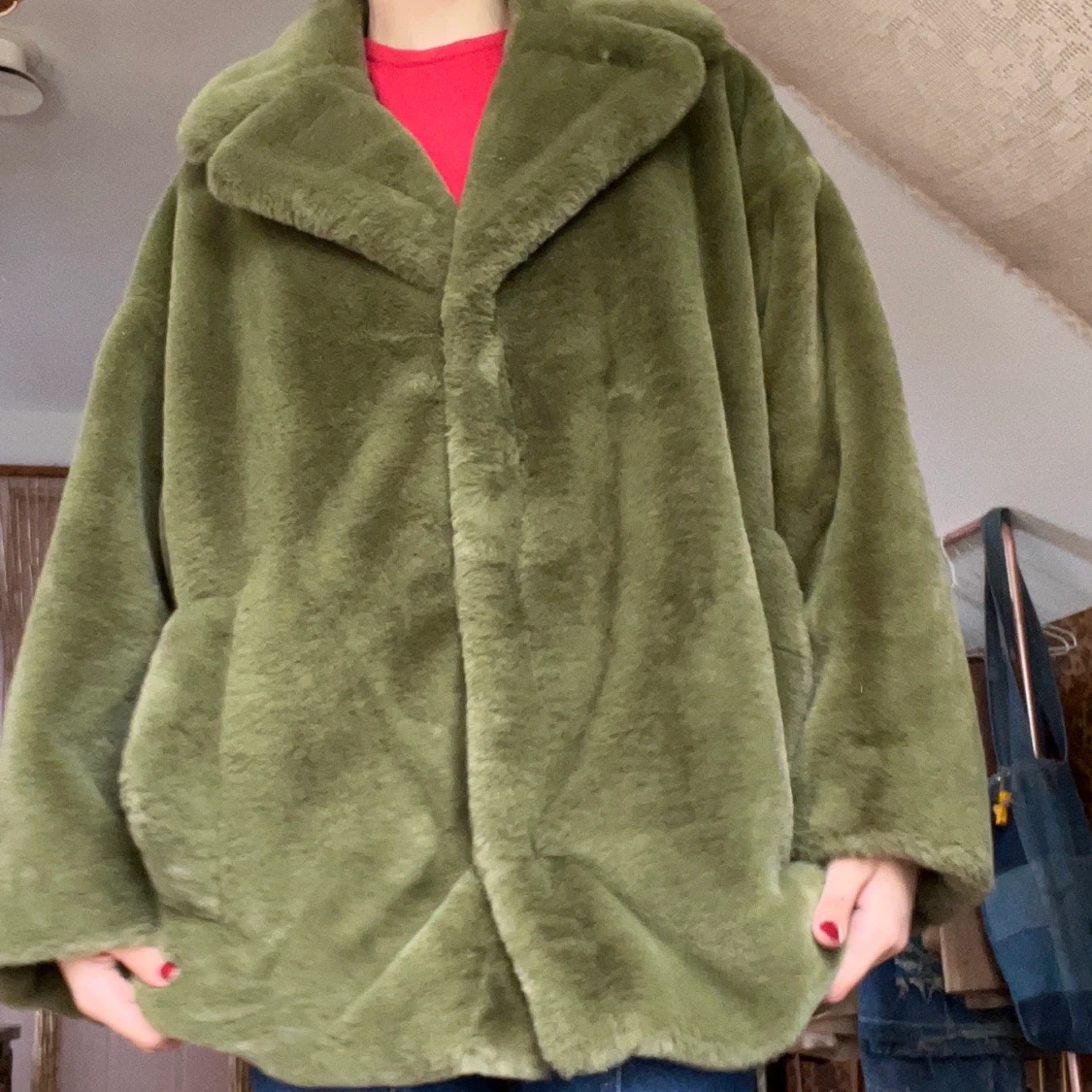 Supermysig grön pälsjacka - 91