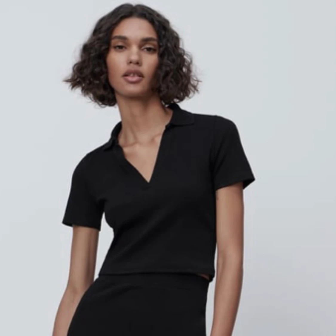 ZARA croppad polo topp