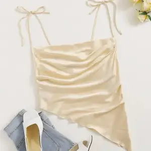 Asymmetric satin top from shein in beige color never worn 