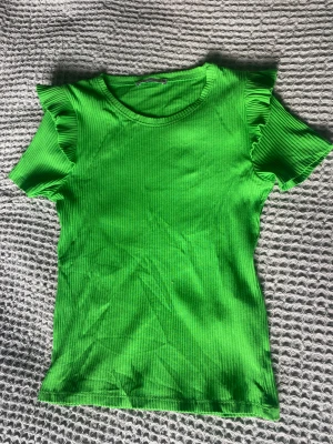 Grön zara topp - Väldigt fin zara t-shirt. Nästan oanvänd pga för liten för mig men i väldigt fint skick. Passar både till våren och sommaren 💓