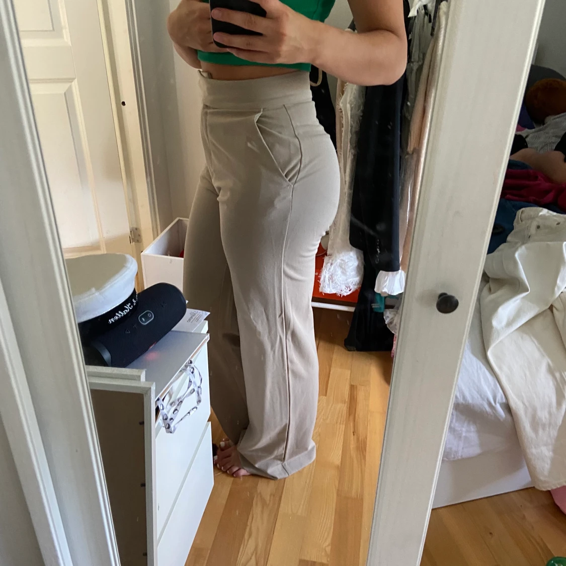 Beiga kostymbyxor  - 90