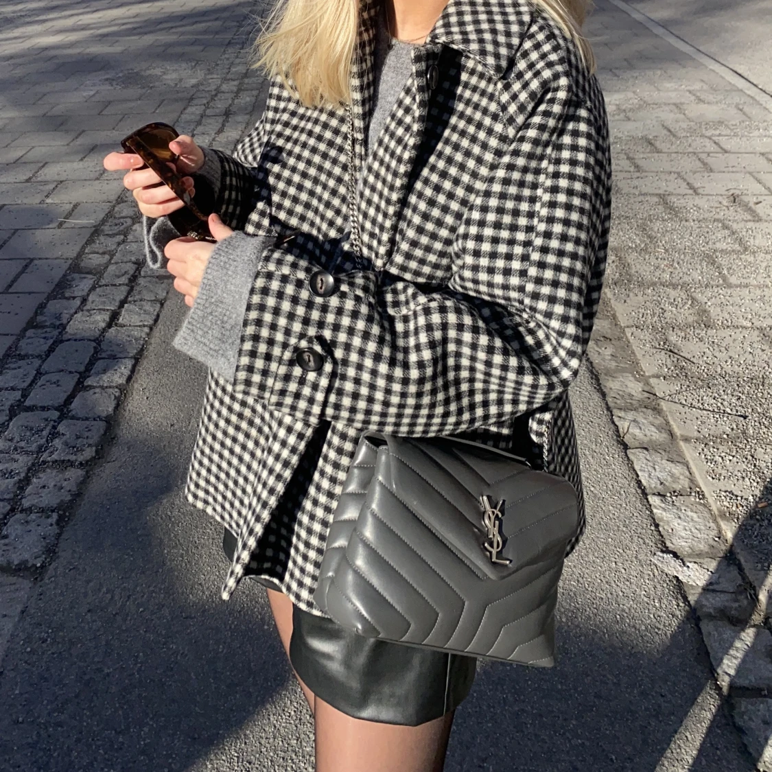 Kort rutig kappa - 90