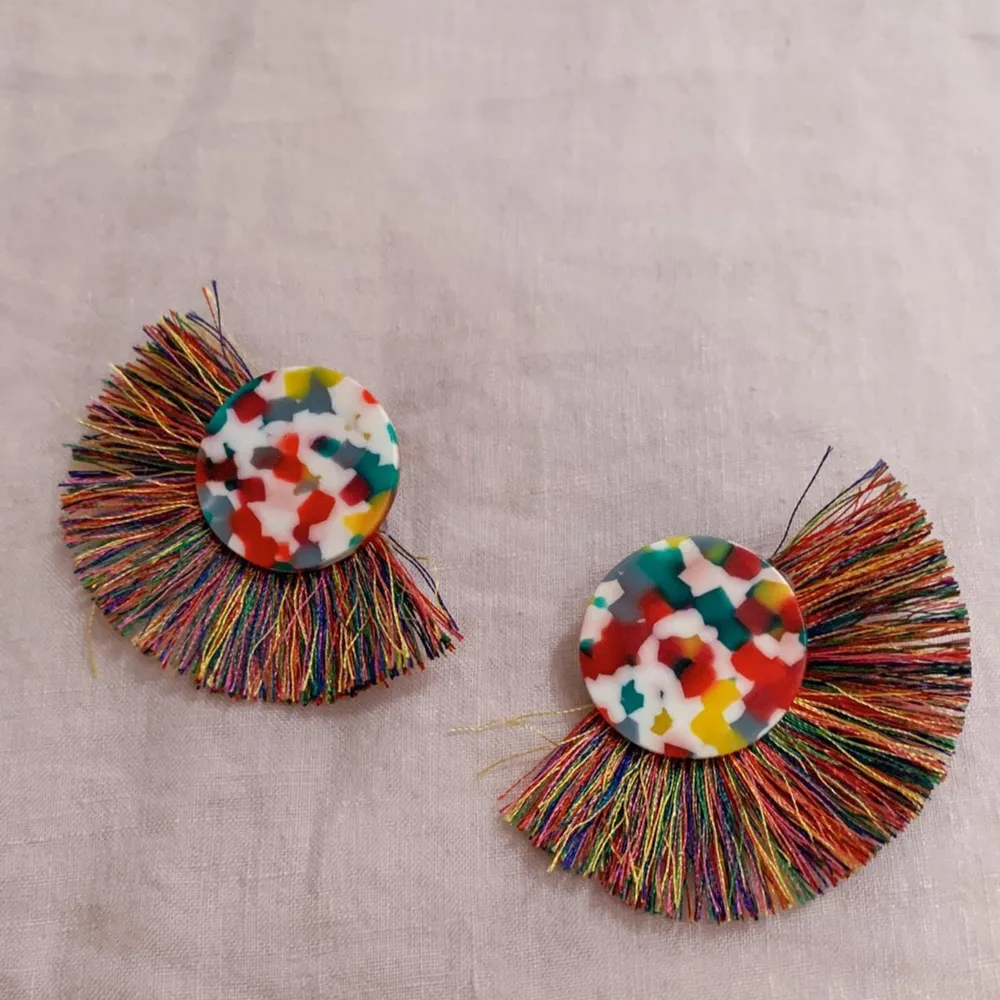 Funky Colorful Earrings With Fringe Detail. 40 EUR One Size. Accessoarer.