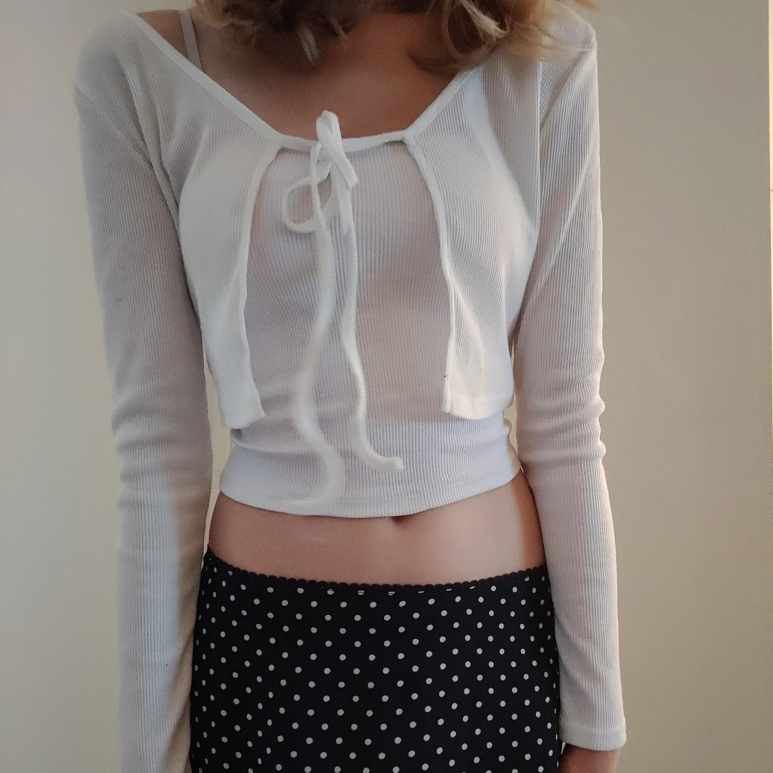 Vit knyt-topp - 90