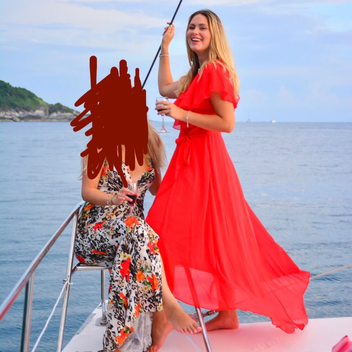 Röd långklänning - 90