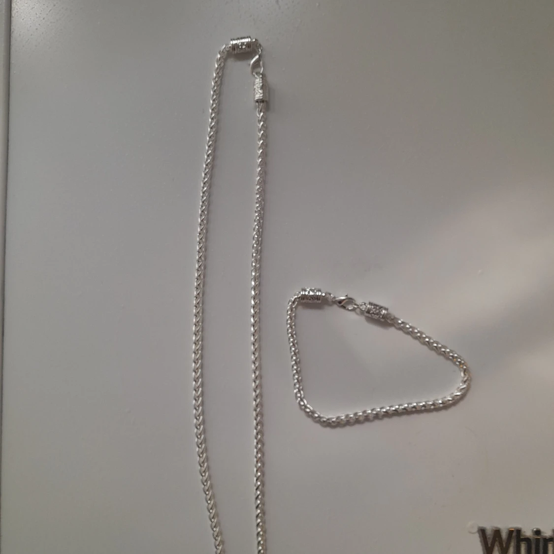 Silver platerat halsband och armband