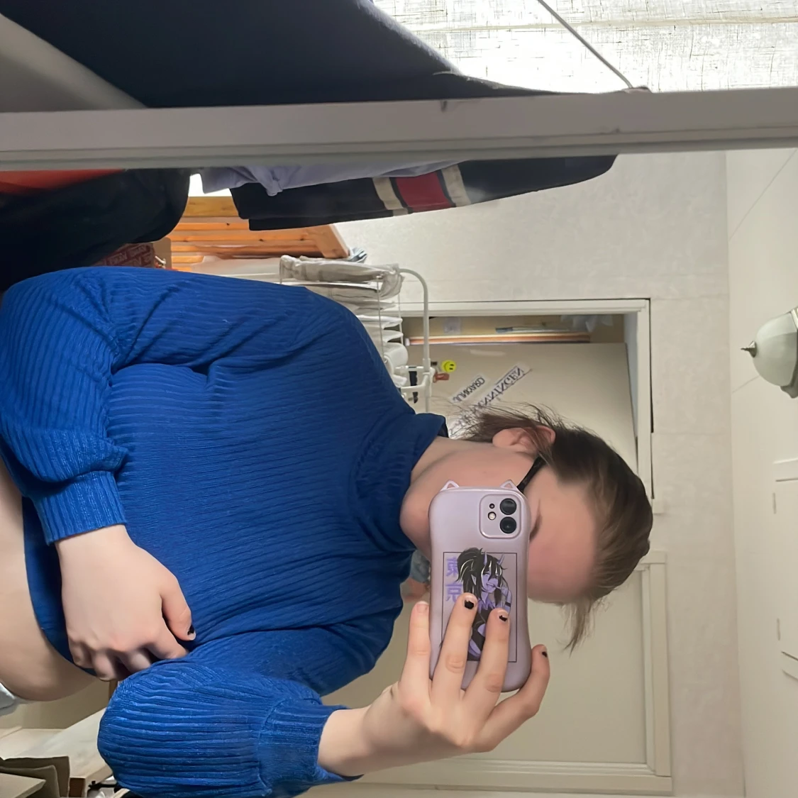 Långärmad blå tröja - 90