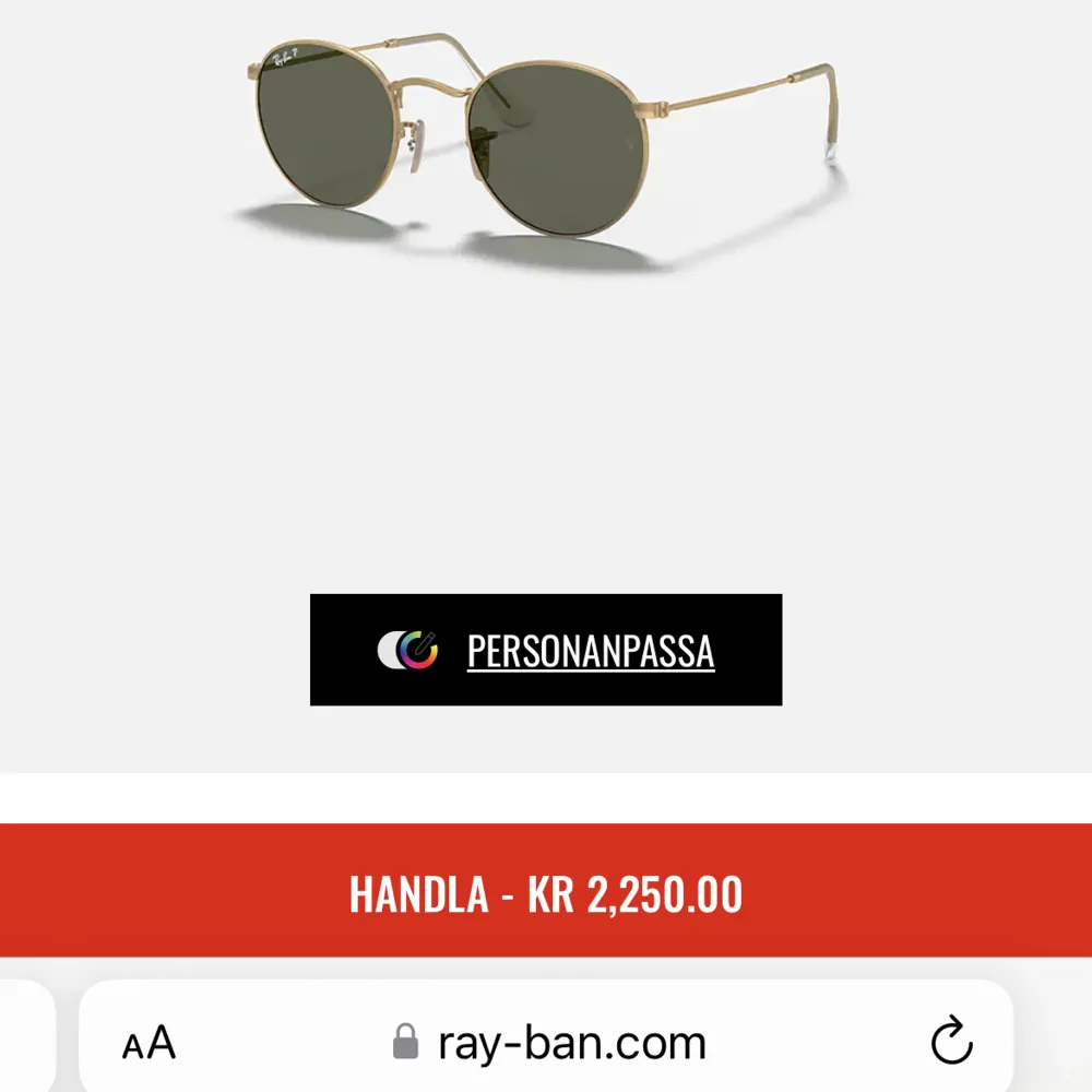 Ray-ban solglasögon round metal helt nya aldrig använda, kommer med fodral och rengöringsduk. Nypris 2250:- säljer för 999:-. Accessoarer.