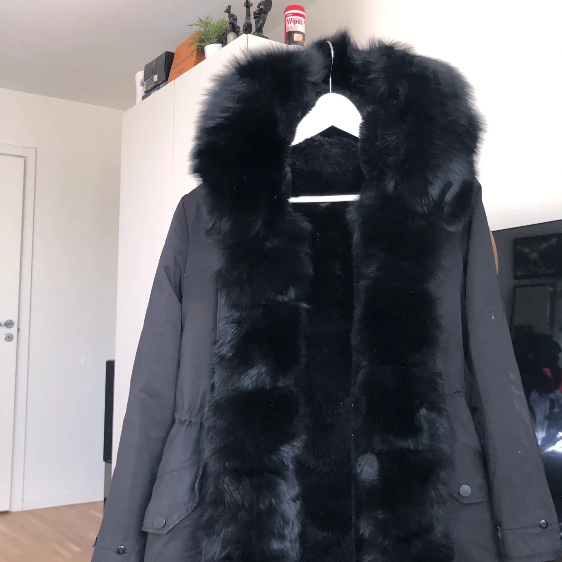 Parkajacka med äkta päls - 90