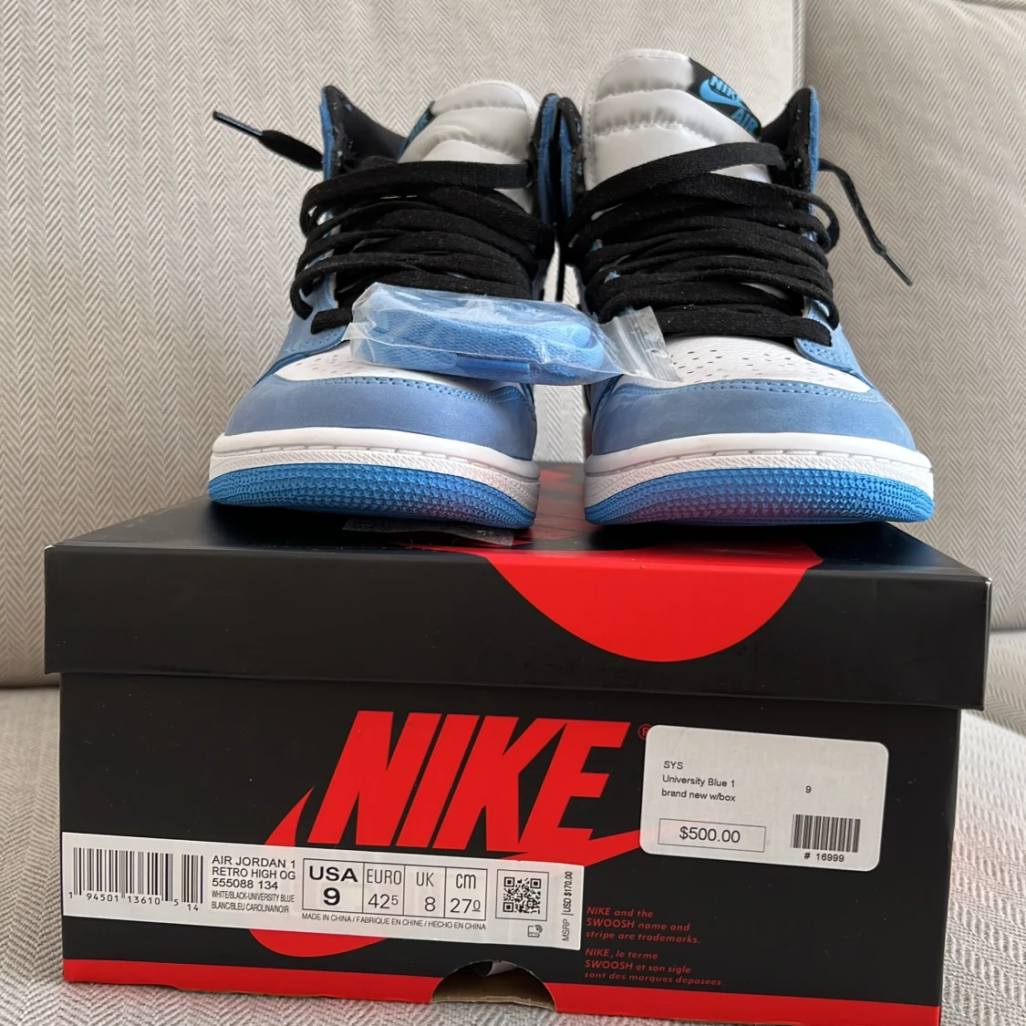 AIR JORDAN 1 HIGH UNIVERSITY BLUE - 90