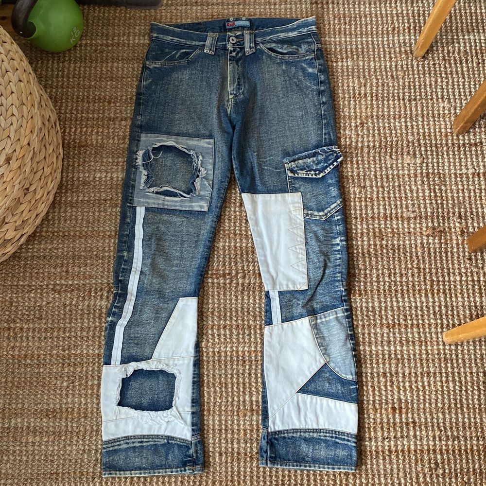 Blå lågmidjade jeans - Jeans & Byxor | Plick Second Hand