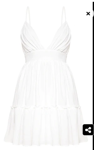 Studentklänning  - Vit studentklänning eller sommarklänning från pretty little thing. Super söt och sitter fint, säljer då jag hittat en annan klänning jag vill ha inför studenten. Aldrig använd. Skriv privat för flera bilder, bilderna är tagna från hemsidan 🫶🏼