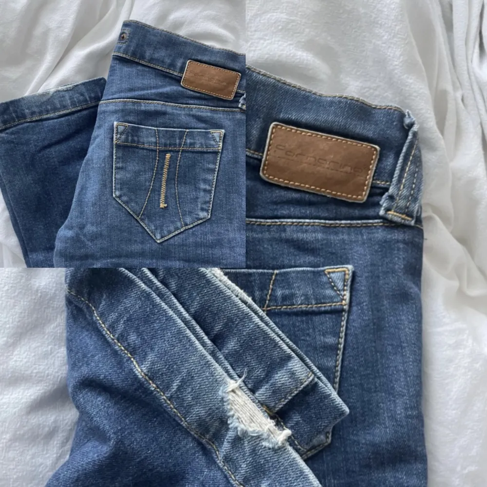 Fina lågmidjade jeans som säljs i hopp om att dom kommer till mer användning hos någon annan 💕 Har slitningar längst ner (se bild 3) som inte märks av när dom är på. 💛Fraktkostnaden ingår ej 📦Säljs till bäst bud. Jag är 167/168cm. Jeans & Byxor.