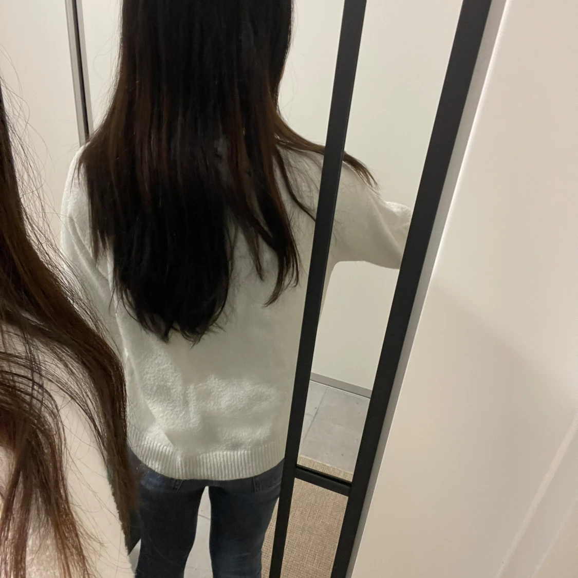 Vit stickad tröja - 90