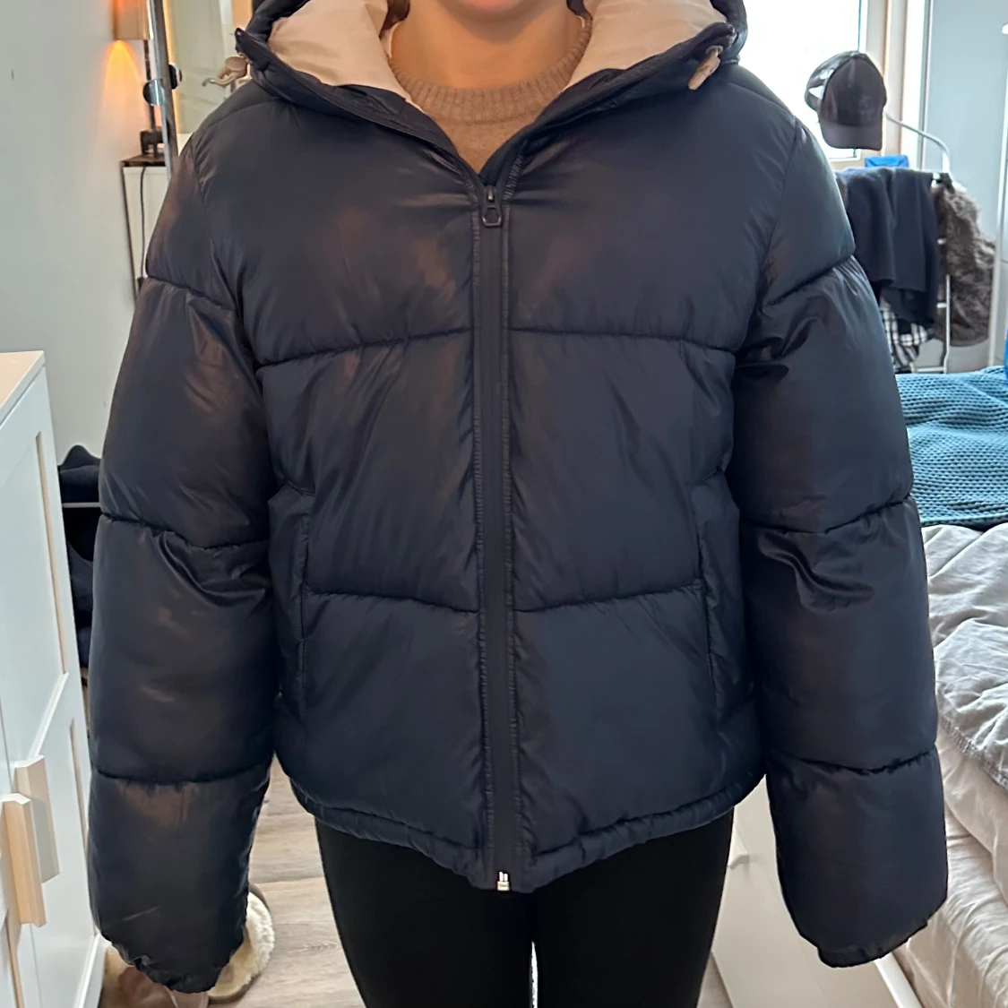 Marinblå dunjacka - 90