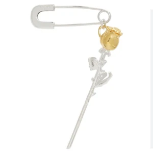 Ambush - Ambush rose charm safety pin single earring