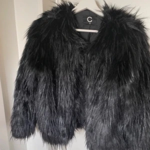 Svart pälsjacka från C - Säljer en snygg svart pälsjacka. Jackan har en fluffig och lyxig look med långa ärmar och en klassisk design. Perfekt för att hålla sig varm och stilren under kyliga dagar. 🖤