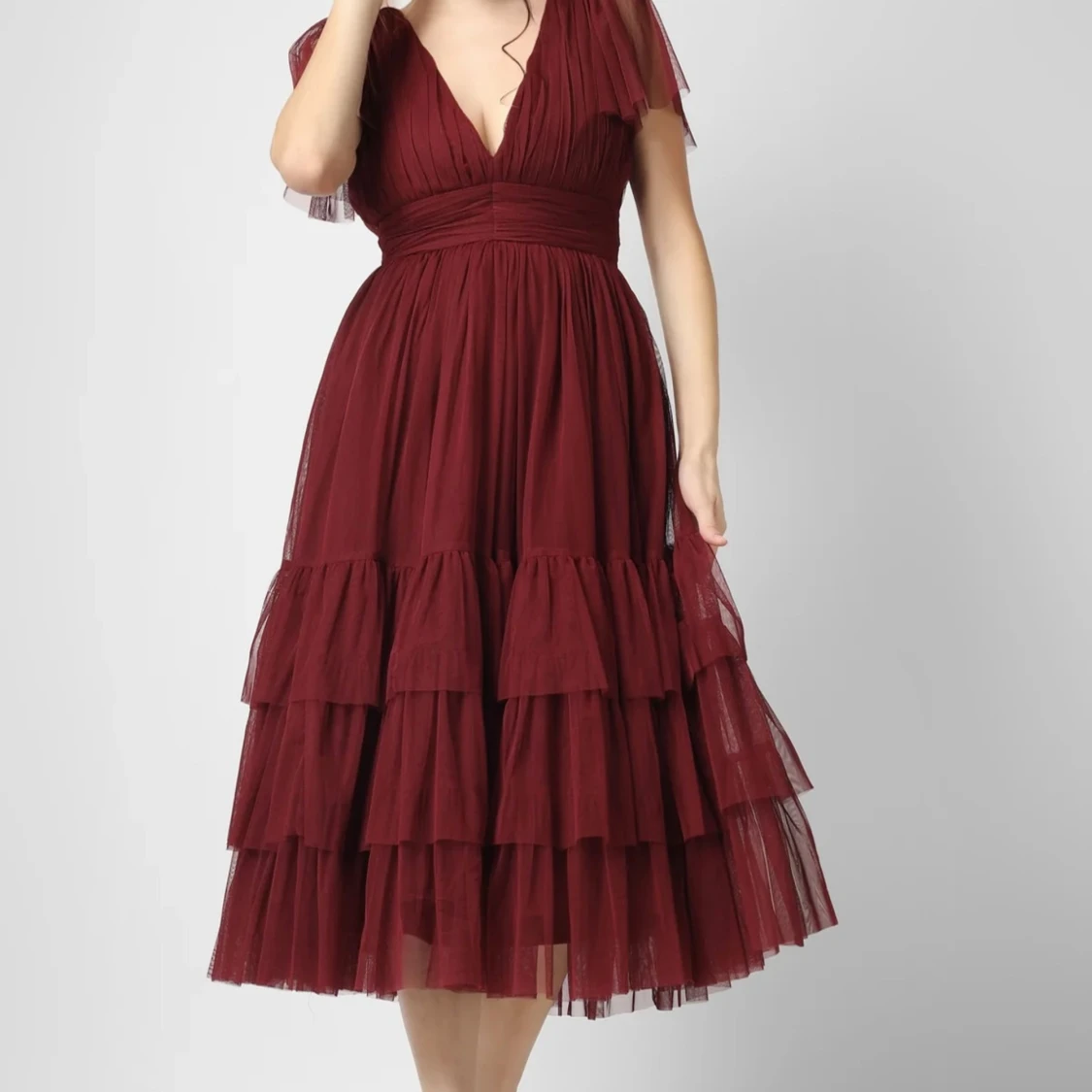 Lace & Beads - Madison Burgundy Bridesmaid Dress - 91