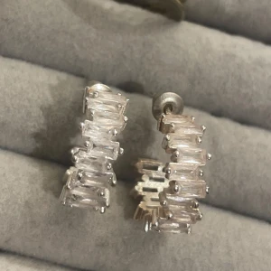 Silver kristall-örhängen - Fina och typ aldrig använda